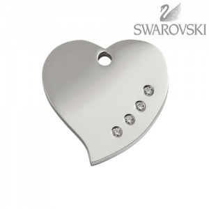 Swarovski Diamante Dog Tag - Small Heart