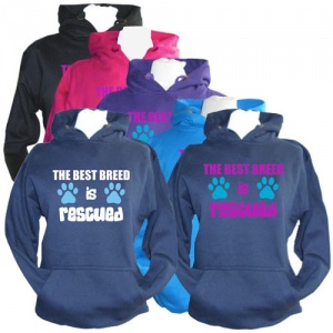 Unisex Slogan Hoodie - The Best Breed is Rescued