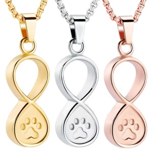 Infinity Pet Paw Urn Necklace