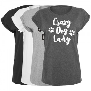 Women's Slogan Slouch Top - Crazy Dog Lady