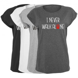 Women's Slogan Slouch Top - I Never Walk Alone