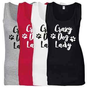 Women's Slogan Tank Top - Crazy Dog Lady