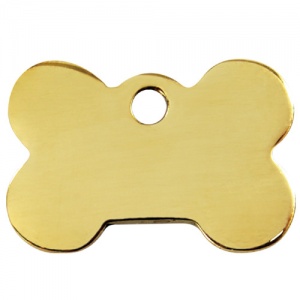 Plain Brass Dog Tag - Large Bone