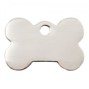 Plain Stainless Steel Dog Tag - Medium Bone