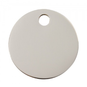 Plain Stainless Steel Dog Tag - Medium Circle