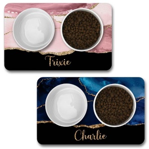 Personalised Dog Bowl Mat - Agate