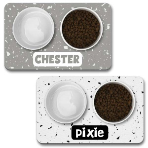 Personalised Dog Bowl Mat - Terrazzo