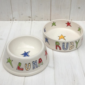 Personalised Funky Stars Dog Bowl