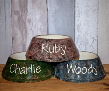 Personalised Dog Bowls - Granite Slanted