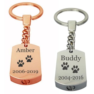 Personalised Paws Pet Urn Keychain