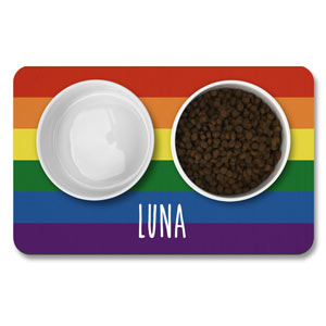 Personalised Dog Bowl Mat - Pride