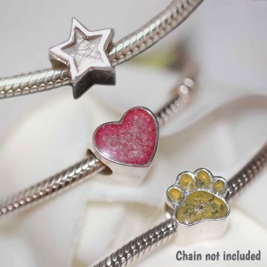 Pet Fur & Ashes Silver Bracelet Bead