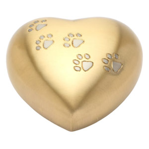 Pet Urn Hertford Brass Heart