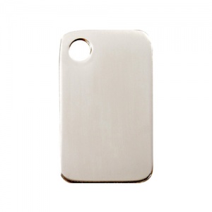 Plain Stainless Steel Rectangular Dog Tag - Small