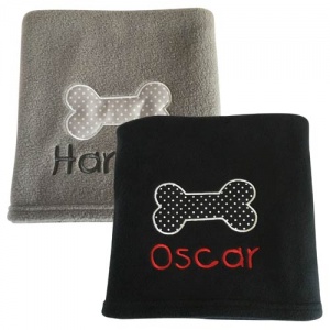 Polka Dot Bone Personalised Dog Blanket