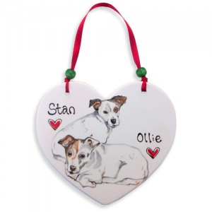Decorative Dog Portrait Ceramic Heart