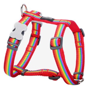 Red Dingo Dog Harness Rainbow