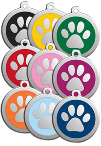 Large Dog ID Tag - Paw Print