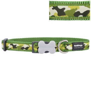 Red Dingo Green Camouflage Dog Collar