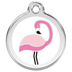 Large Dog ID Tag - Flamingo