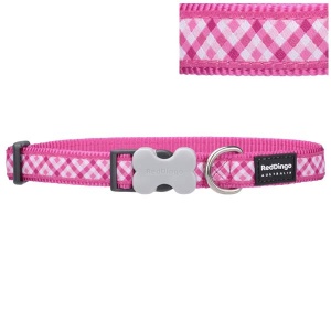 Red Dingo Pink Gingham Dog Collar