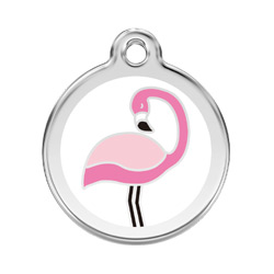 Small Dog ID Tag - Flamingo