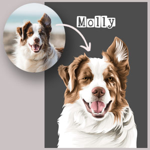 Personalised Vector Dog Portrait