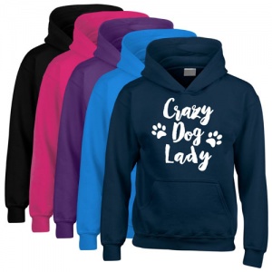 Unisex Slogan Hoodie - Crazy Dog Lady