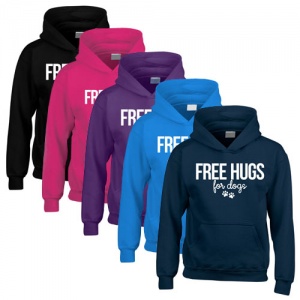 Unisex Slogan Hoodie - Free Hugs For Dogs