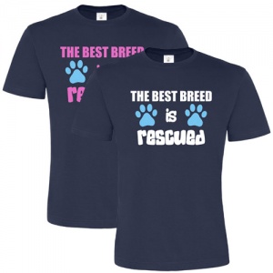 Unisex Slogan T-Shirt - The Best Breed is Rescued