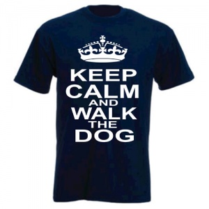Unisex Slogan T-Shirt - Keep Calm & Walk The Dog