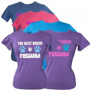 Women's Slogan T-Shirt - The Best Breed is Rescued