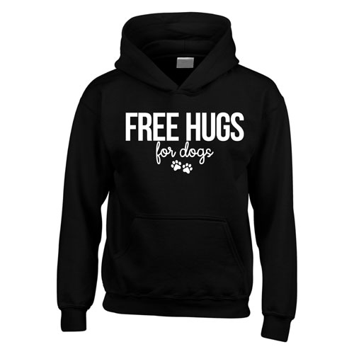 Unisex Slogan Hoodie - Free Hugs For Dogs