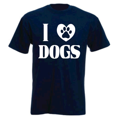 Unisex Slogan T-Shirt - I Love Dogs