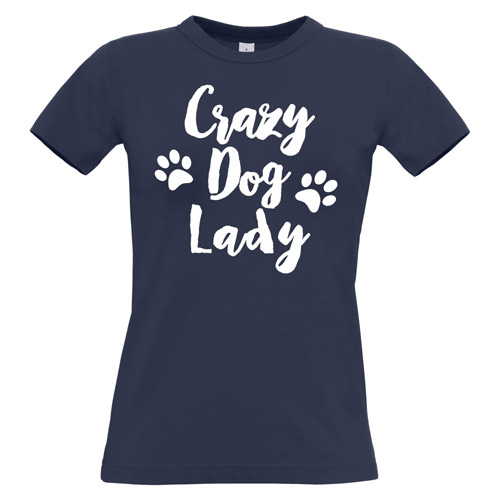 Women's Slogan T-Shirt - Crazy Dog Lady