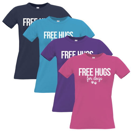 Women's Slogan T-Shirt - Free Hugs For Dogs