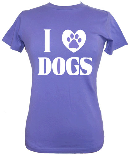 Women's T-Shirt I Love Dogs | Dog Slogan T-Shirts | D for Dog