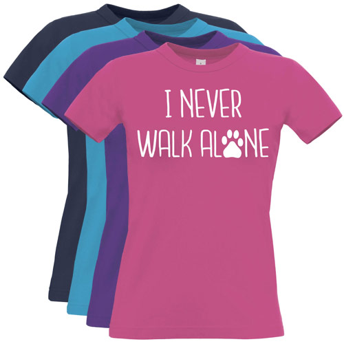 Women's Slogan T-Shirt - I Never Walk Alone
