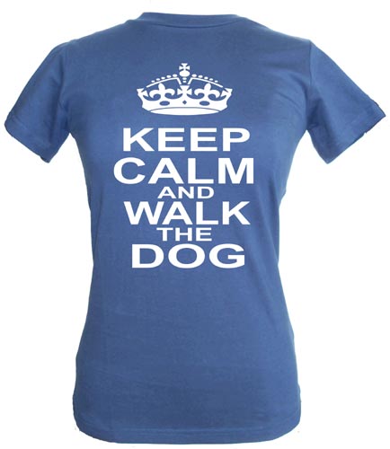 Women's Slogan T-Shirt - Keep Calm & Walk The Dog