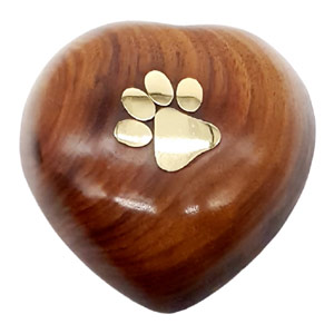 Beautiful Small Wooden Polished Heart Keepsake Urn For Ashes UK 