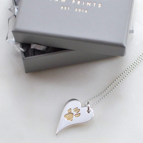 get your dog's paw print on a necklace