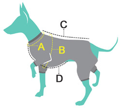 Dog Pyjamas measuring guide