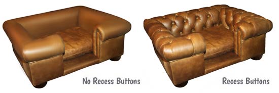 Luxury leather sofa dog bed recess button options