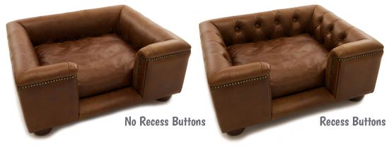 Luxury leather sofa dog bed recess button options