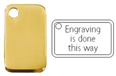 Rectangular brass engraved dog tag