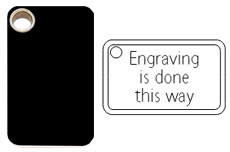 Rectangular engraved plastic dog tag