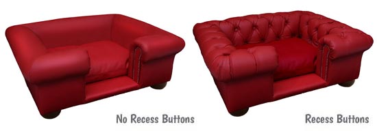 Luxury leather sofa dog bed recess button options