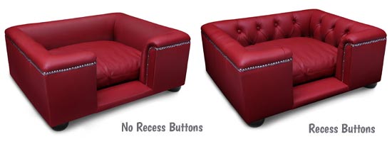 Luxury leather sofa dog bed recess button options