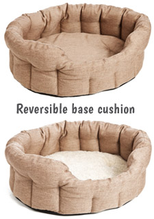 dog bed with reversible cushion