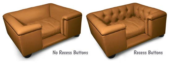 Sofa dog bed recess buttons options
